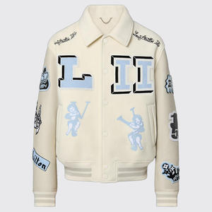 OEM Custom Chenille Embroidery Patch Baseball <b>Jackets</b> <b>Vintage</b> Letterman <b>Varsity</b> <b>Jackets</b> for Men - Product Image 2