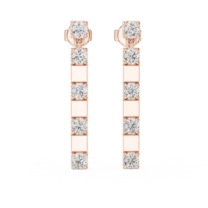 Boucle d'oreille ronde en diamant en forme de bande - Product Image 2