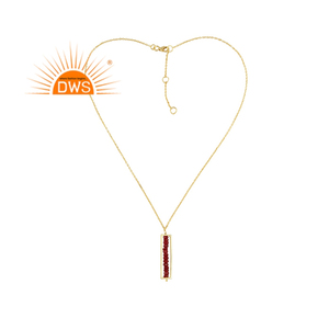 Collier pendentif en argent sterling plaqué or 18 carats avec rubis naturel perlé et pierres précieuses dernier modèle fabricant de bijoux personnalisés - Product Image 1