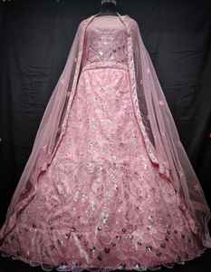 Travail à paillettes lourdes Flair moderne Lehenga Choli 3 mètres avec bordure latérale de 2.5 mètres Dupatta longue tenue de fête pour l'hiver et l'été - Product Image 3