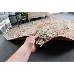 Alfombra turca Vintage marrón Beige clásica 5,6X8,5 pies respaldo de látex de lana Patchwork para cabecera estilo rectangular-modelo Tabriz - Product Image 1