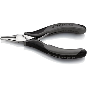 For KNIPEX Electronics Gripping Pliers 115 mm ESD Overall Length Mirror-Polished Flat Jaws with 1 Multi-Component Grip - Product Image 6