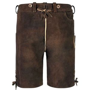 Trending Bavarian Lederhosen Light Color Waxed <b>Leather</b> Oktoberfest Shorts For Men Vintage Style German Traditional <b>Outfit</b> 2025 - Product Image 2