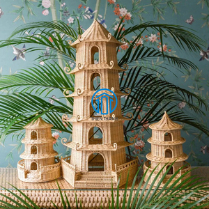 Pantalla de pagoda redonda de ratán hecha a mano nuevo diseño colgante de pantalla de ratán interior Natural para decoración del hogar interior - Product Image 5