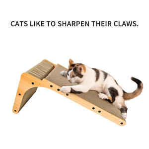 Tablero de rascado para gatos en forma de L grande transfronterizo, almohadilla para rascar para gatos de interior, juguete de cartón con bola que protege los muebles - Product Image 2