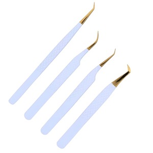 Pince à épiler japonaise en acier inoxydable pour extensions de cils, avec marque privée, testée à la main, revêtement en poudre durable - Product Image 1