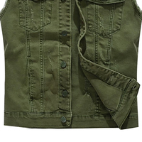 Gilets en jean sans manches à fermeture boutonnée, durables, tendance, coupe décontractée, respirants, séchage rapide, service OEM