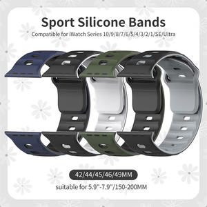 <span class=keywords><strong>Bracelet</strong></span> en silicone respirant <span class=keywords><strong>Ocean</strong></span> Sport pour <span class=keywords><strong>Apple</strong></span> <span class=keywords><strong>Watch</strong></span> Band 42mm 44mm 45mm 46mm 49mm <span class=keywords><strong>Bracelet</strong></span> de remplacement en caoutchouc Bandes de <span class=keywords><strong>bracelet</strong></span> - Product Image 2