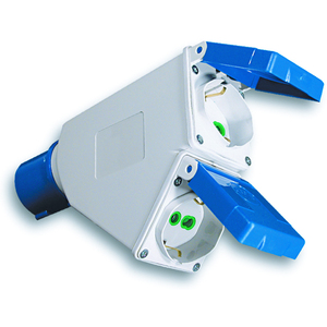 Adattatore Industriale CEE 2P+T con 2 Prese Schuko - Product Image 1