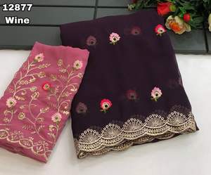 Design moderne Meilleure qualité Belle Georgette avec multi broderie florale Design Work Indien Exportateur et fournisseur - Product Image 5