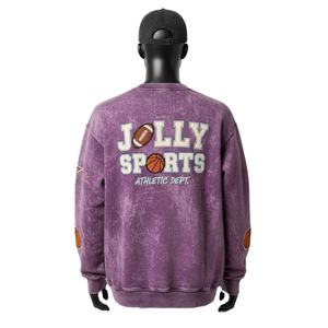 Sweat-shirt pour homme Sun Fade, coton premium GSM, molleton doux, lavage vintage, violet, logo imprimé en relief personnalisé, sweat-shirt basique pour homme - Product Image 2