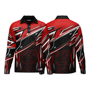 Polo personalizado de alta calidad con impresión por sublimación UPF 50, protección solar, secado rápido, transpirable, de talla grande, antibacteriano, manga larga - Product Image 6