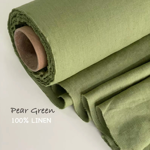 Venta al por mayor de tela de lino francés de ancho extra 100% Lino puro peso medio 115 '' / 292 Cm listo para ropa de cama sofá niños niñas - Product Image 1