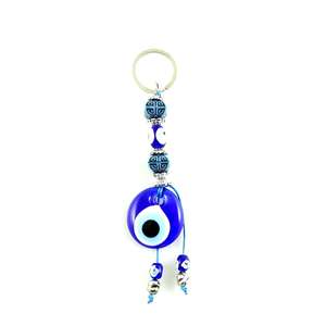 Llavero con Mosquetón DAFNI BIG PAZAR con Cuentas de Ojo Turco - Diseño Metálico 3D de Moda con Puntas Esmaltadas Únicas e Impresión en Relieve - Product Image 6