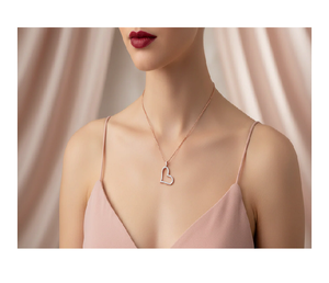 จี้เพชรรูปหัวใจเปิด ดีไซน์ทันสมัย ขายดี ประดับเพชรแท้ สง่างาม เรียบหรู โรแมนติก เครื่องประดับชั้นดีสำหรับผู้หญิง - Product Image 5