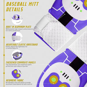 Personnalisable brillant Harry Sports Baseball mitaines coulissantes en cuir néoprène matériel Logo personnalisé usage professionnel paume - Product Image 4