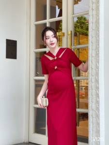 Vestido de maternidad anticontracción de alta calidad para niñas de tela cómoda suave absorbente de sudor de invierno V1211 - Product Image 2