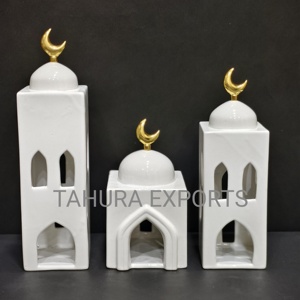 Best Selling Heavenly Delicately Crafted Intricate Ceramic Ramadan <b>Lantern</b> <b>Tealight</b> Holder Decorative Spiritual Ambient Radiance - Product Image 2