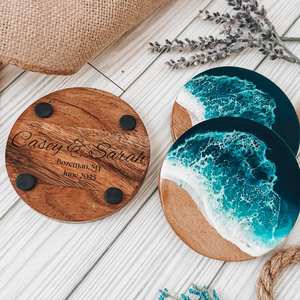 <b>Blue</b> Agate <b>Coasters</b> Crystal Geode Gemstone <b>Coaster</b> Set Coffee Table Decor for Home Wedding Gifts Premium Quality Handmade 2023 - Product Image 4