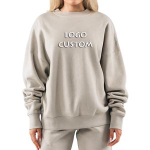 Sweat-shirt à col rond oversize pour femme en coton biologique 100% à prix avantageux, sweat-shirt en molleton biologique - Product Image 5