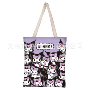 Nueva Bolsa de Lona Plegable con Diseño de Dibujos Animados Divertidos y Lindos, Bolsa de Hombro de Algodón para Estudiantes, Venta al Por Mayor - Product Image 6