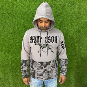 Men's Hoodies with Custom Logo Digital Printing High Quality 100% Cotton Fleece Long Sleeve Pullover Winter Embroidered Top <b>Boys</b> - Product Image 1