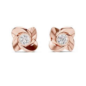 ROSIE 0.90CT Round STUDS SET in 18KT YELLOW GOLD Rhodium Plated IGI Certified LAB GROWN DIAMONDS <b>for</b> Everyday Wear Glam Events - Product Image 5