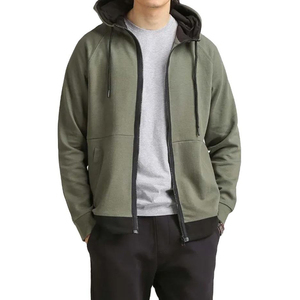 Sweat à capuche uni élégant pour hommes, sweat-shirt respirant à fermeture éclair, vêtements de sport décontractés confortables avec impression numérique brodée - Product Image 1