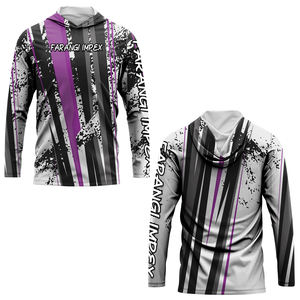 Sudadera con capucha de manga larga con logotipo personalizado, sublimación, impermeable, UPF50 +, camisas de pesca, de protección solar Sudadera con capucha, rendimiento 100% poliéster - Product Image 2