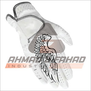 Guantes de golf para hombre A & F Ind logotipo personalizado Cabretta cuero genuino Palma Material suave empuñaduras transpirables Color blanco OEM para - Product Image 6