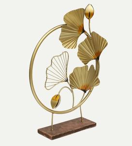 Gingko <b>Gold</b> Leaf Accent Showpiece Wooden base Portable Leaf Accent Living Room Table Decor Object And Accessories - Product Image 6