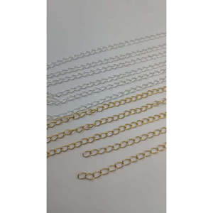 Gold Silver Rose Gold Plated 1 Meter Flat Curb <b>Extender</b> <b>Chain</b> 3x4mm Steel Jewelry Making <b>Chain</b> with 14K Plating - Product Image 2