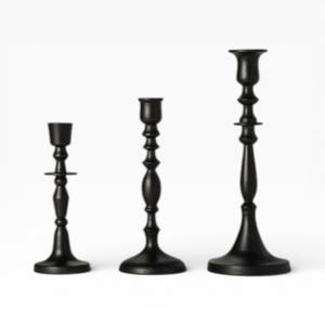 Porte-bougie moderne minimaliste en fer noir avec design rustique pour décoration extérieure et artistique - Product Image 2