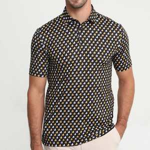 Camisa Jersey Premium para Hombre, Lisa, con Logotipo Personalizado, Manga Corta, Antiarrugas, Cierre de Botones, Informal, Transpirable - Product Image 3