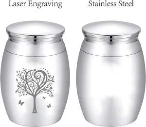 Urna de recuerdo de árbol de la vida de plata para cenizas Urna de metal para cenizas humanas Urnas de entierro de lujo para cenizas humanas adultas Tamaño personalizado - Product Image 3