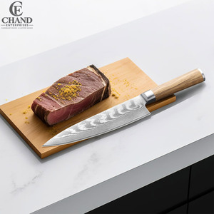 En stock, produit phare, couteaux en acier damas faits à la main, couteau de camping professionnel écologique, manche en bois, service OEM - Product Image 4