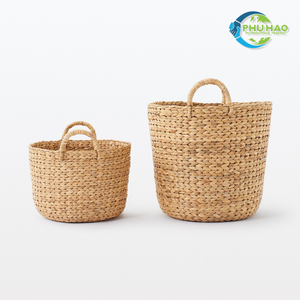 Natural Fiber Round WATER HYACINTH <b>BASKET</b> <b>Laundry</b> <b>Basket</b> From Vietnam with Washable Liner Eco-Friendly <b>Laundry</b> Organizer - Product Image 6
