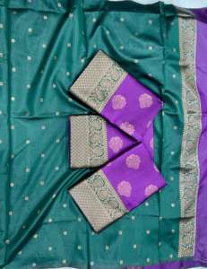 New Fashionable Banarsi Silk <b>Saree</b> <b>Blouse</b> Piece Economical Bollywood Style Party Wear for Women Wholesale Surat Summer Winter - Product Image 3