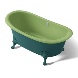 Baignoire à Pieds en Fonte de 67 Pouces avec Drain Central et Débordement, Articles de Qualité - Product Image 4