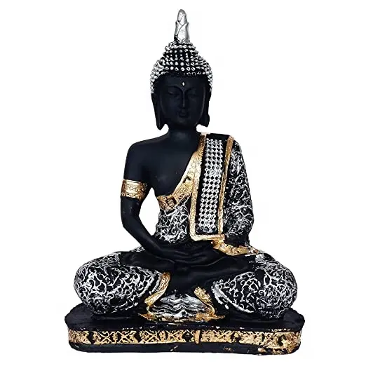 Patung Buddha Meditasi Kualitas Terbaik Bahan Resin Samado Buddha untuk Dekorasi Rumah (Perak)