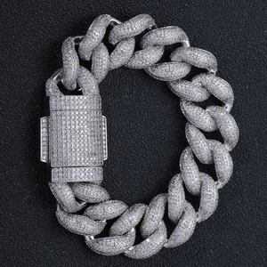 ขายดี VVS Moissanite สร้อยข้อมือเพชร925เงินสเตอร์ลิงสร้อยข้อมือเพชรแบบคิวบาสร้อยข้อมือเครื่องประดับที่ดี - Product Image 2