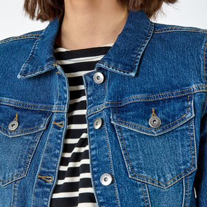 Veste en jean denim OEM pour femmes vêtements décontractés pour femmes veste d'automne manteau boutonné en jean veste en jean oversize pour dames - Product Image 1