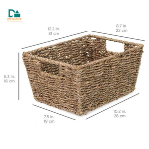 Cesta de Almacenamiento de Pasto Marino Natural, Hecha a Mano, de Alta Calidad y Duradera, Tejida con Asa para Cocina, Sala de Estar y Armario - Product Image 5
