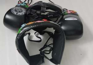 2025 Customize High Quality Leather Black Chrome Heart Winning Boxing Sparring Set - Product Image 5