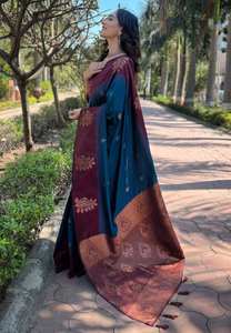 Dernier Banarasi Saree en soie douce pour les festivals de mariage d'hiver Style sud de l'Inde Prix de gros direct du fournisseur - Product Image 4