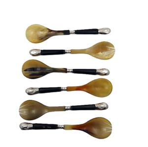 Cucharas de cuerno de búfalo natural para servir, venta al por mayor, aceptamos logotipo personalizado, cuchara de cuerno de buey, nuevo diseño único de cuchara de cuerno - Product Image 5