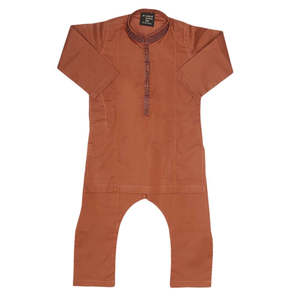 Costume Shalwar brodé pour garçons - Cuivre - Product Image 3