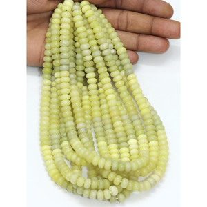 Cuentas Redondas de Jade Limón: Piedra Preciosa Lisa AAA, 7-8 mm - Product Image 2