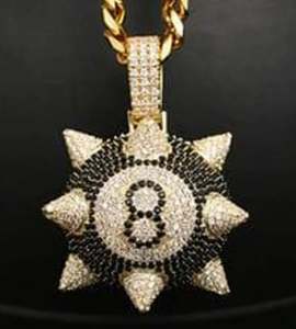 Pendentif Moissanite personnalisé en argent à 8 boules avec pointes VVS1 pendentifs glacés en diamant pendentifs en alliage tendance cadeau pour bijoux - Product Image 1