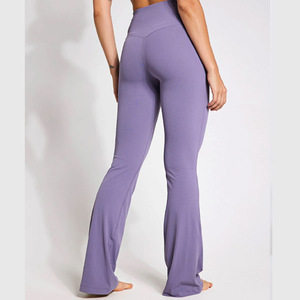 Leggings évasés taille haute grande taille pour femmes avec technique de strass Leggings OEM d'hiver décontractés solides - Product Image 2
